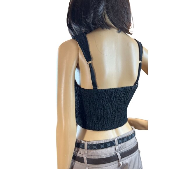 (5 for $25) Self Esteem Lace Square Neck Corset Top in Black Eyelet Size Small - Picture 6 of 7